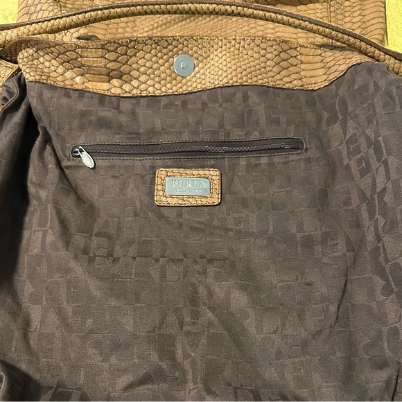 FURLA | Genuine Leather Python Camel Shoulder Bag - Picture 4 of 11